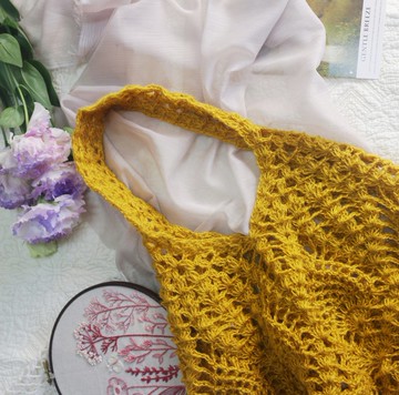 【現貨】Handmade手工編織/黃麻繩編織網袋/購物袋/肩背包/麻繩包