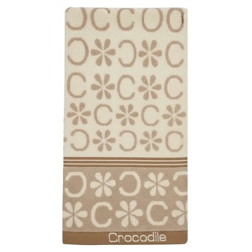 Crocodile 鱷魚 花物語提花方巾 34 x 36cm 54g  棕色  1條