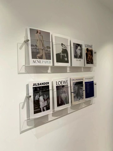 雜誌架 創意墻上置物架繪本架亞克力雜志架掛墻展示架壁掛式書架書報架