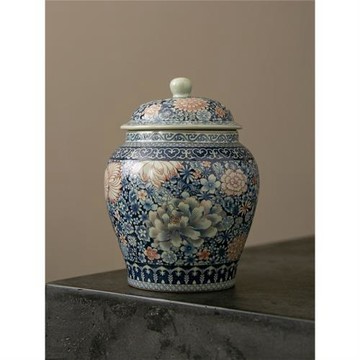汝窯青花陶瓷家用小型中式茶葉密封罐儲存罐茶葉罐可養復古存茶罐
