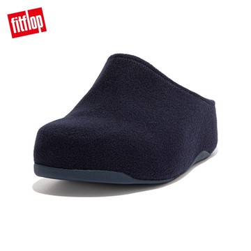 【FitFlop】SHUV FELT CLOGS 易穿脫舒適木屐鞋-女(午夜藍)