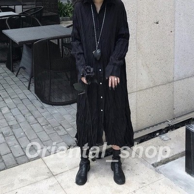 個性的 シャツ ワンピース モード系ファッション 黒 長袖 ミモレ丈 イベント オフ会 コスプレ ステージ衣装 10代 代 30代 40代 50代 通販 Lineポイント最大get Lineショッピング