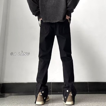 冬季黑色休閒褲男潮牌高街寬鬆美式百搭長褲男