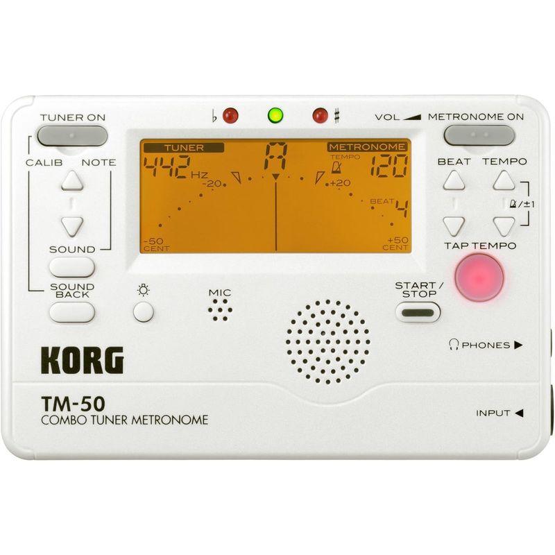 KORG チューナー メトロノーム PW パールホワイト TM-50