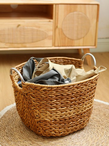 浴室臟衣籃子洗衣籃臟衣服收納筐家用放衣服編織籃子臟衣簍仿藤編