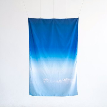 漸變藍天空布簾 掛布 贈送掛環