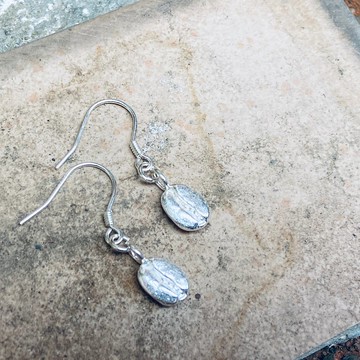 純銀 咖啡豆 耳環 S367