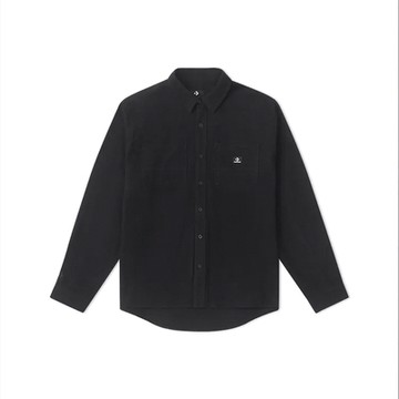 Converse  Holiday Solid Button 男款 黑色 長袖 運動 休閒 襯衫 10027942-A02