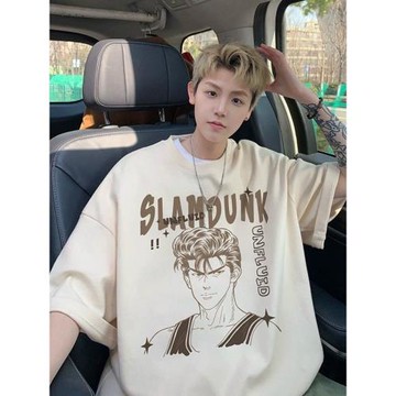 情侶裝t恤潮牌高級感純棉短袖夏季寬松半袖上衣青少年初中生體恤