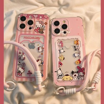 超萌三麗鷗適用三星s23ultra手機殼硅膠s24創意卡包s22+可插卡放照片s20fe/s21小清新a55a54a52a15潮流note20