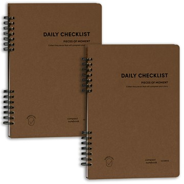 iconic 日常 A5 待辦清單筆記本  巧克力棕  154 x 216 mm  2個