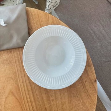 ins簡約盤子草帽湯盤意大利面餐盤牛排盤咖喱飯盤家用菜盤釉下彩