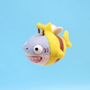 🔥新品🔥羊毛氈戳戳樂手工diy鯊Bee玩偶小鯊臂魚傻瓜傻叉龜蜜可愛卡通刺繡手工材料包 初學者 客製化掛件 手作好物
