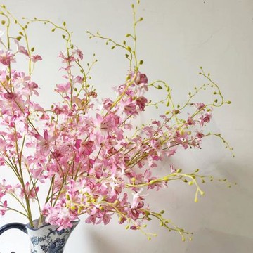 中式靈動優雅美式裝飾花客廳仿真花假花石斛蘭歐式插花絹花花藝擺