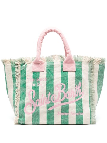 MC2 Saint Barth - Vanity stiped beach bag - women - Cotton - One Size - Neutrals