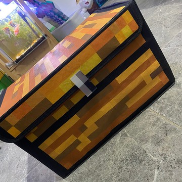 台灣出貨 我的世界周邊可摺疊寶箱收納箱工具黃箱子儲物模型大容量玩具