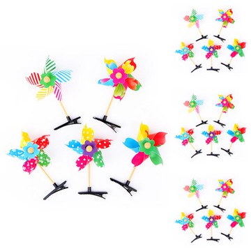 舉行一個派對 多用途風車髮夾 5款  4組  多色