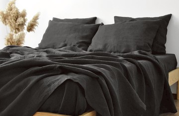 木炭麻床單 /麻床單 / 軟化石洗麻