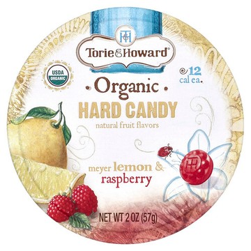Torie & Howard, 有機硬糖，梅約檸檬樹莓味，2 盎司（57 克）