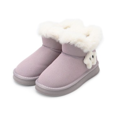 TE TE 星星短筒毛靴 紫 中大童鞋