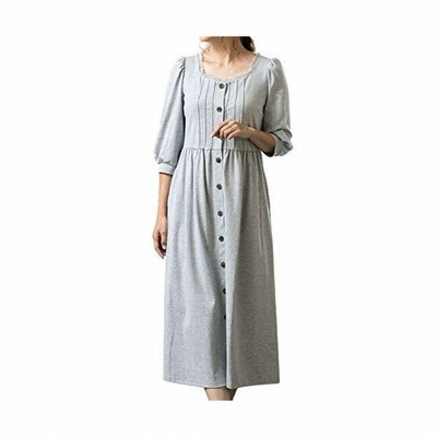 Sweet Mommy マタニティパジャマ ワンピース 前開き シルキーコットン ピンタック 襟レース 杢グレー L 通販 Lineポイント最大get Lineショッピング