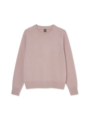 Women Raglan Round Neck Knit (Pink)