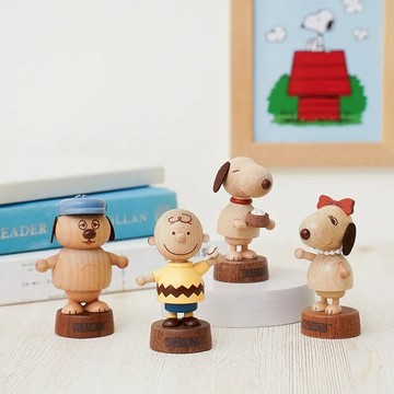 【PEANUTS】史努比 迷你彈簧擺飾-查理布朗/史努比/奧拉夫/貝兒/四入一組【墊腳石】