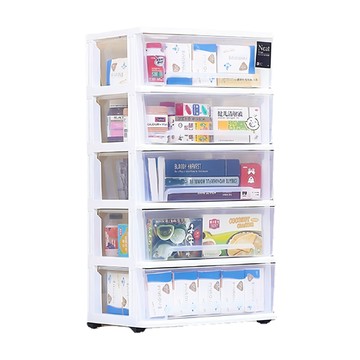 STYLE 格調 NS_50 面寬大容量家居萬用抽屜式五層收納櫃 (附輪好移動)  透明色  1個