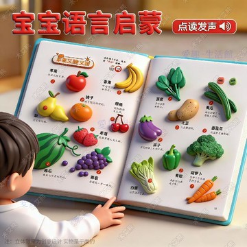 💖臺灣-熱賣💖寶寶學說話有聲書0-3歲幼兒語言啓蒙早教益智玩具開口學說話繪本15xs8