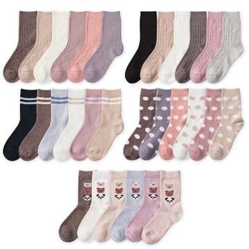 6雙組-仿貂絨襪 加厚秋冬長襪 中筒襪 純色襪 女襪【ONEDER】