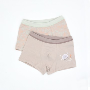 minihope美好的親子生活-沉靜海洋男童四角褲(2件組D)