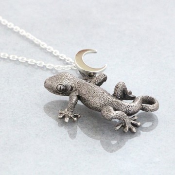 守宮銀飾墜鍊 / 925 純銀