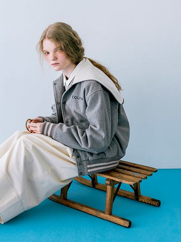 運動風兩穿帽拉鍊設計英文刺繡外套(0F001308710) - Samansa Mos2