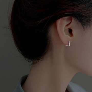 925純銀耳環2021年新款潮三角形方塊耳扣女夏小巧文藝高級感耳墜