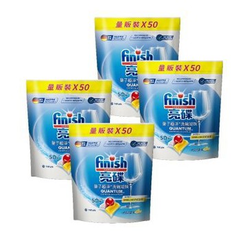 FINISH亮碟台式油汙重度油垢洗碗凝珠洗碗塊洗滌球洗碗錠1包組共200入洗碗機配件QUANTUM-4