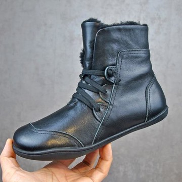 雪地靴西班牙小眾女靴2026秋冬真皮靴羊毛內里保暖馬丁靴平底短靴