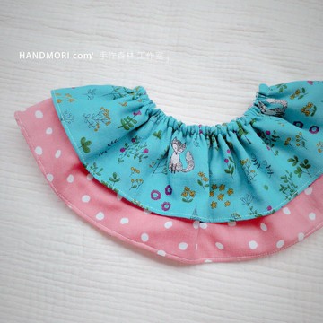 手作森林【原寸紙型】荷葉雙層圍兜 附步驟圖解 新生兒 口水巾 自有品牌紙型 NL00626