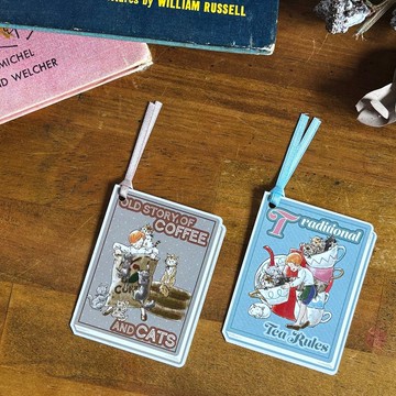 greeting card_舊書風格禮物吊牌與書籤