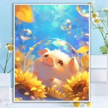 💛盒裝💛台中寄出💛 DIY鑽石貼畫 5D鑽石畫 點鑽畫 DIY立體鑽貼畫 鑽石貼 貼鑽畫鑽畫手工藝手作圓形鑽2