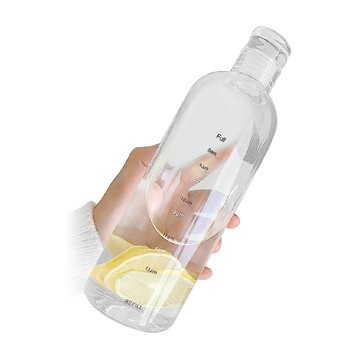 AHOYE 多喝水刻度玻璃瓶 500mL 玻璃杯 隨手杯 水壺
