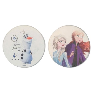 收納王妃 冰雪奇緣珪藻土杯墊 圓  10 x 10 x 0.9cm  雪寶&姊妹  1組