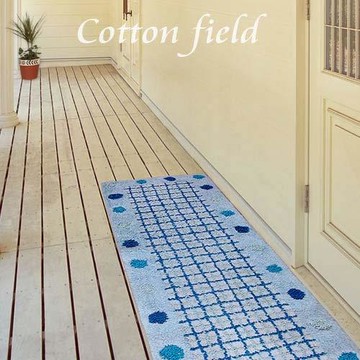 棉花田點點-藍純棉提花走道毯(45X135cm)