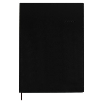 珠友文化 A4 膠皮筆記本 橫線 80磅高級雪白畫刊紙 無毒大豆油墨 可完全攤平  黑色  1本