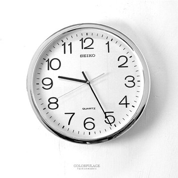 SEIKO精工時鐘 時尚亮銀大時鐘【NG36】柒彩年代