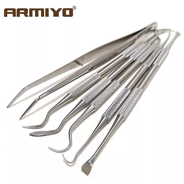 Armiyo-ステンレス鋼の クリーニング ツールキット, ダブルエンド ,頑丈なツール,長さ170mm,戦術的な 狩猟 アクセサリー