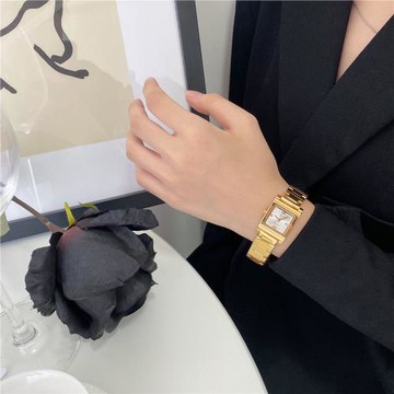 ins小眾手表女鋼帶復古方形小金表氣質文藝時尚小方表石英表學生