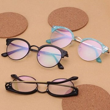 眼鏡框半框眼鏡鏡架-時尚潮流百搭流行男女平光眼鏡6色73oe15【獨家進口】【米蘭精品】