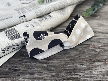 Oka 手工製拼布寬邊頭箍/髪帶