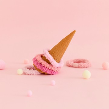 快速出貨⚡可可愛愛，好運不間斷【L. ERICKSON 官方旗艦】毛絨 彈力髮圈 5入 〈玫瑰粉〉- 不易鬆、不咬髮、彈性強