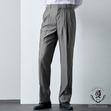 BARONECE 百搭商務打褶西褲_灰(507112-04)